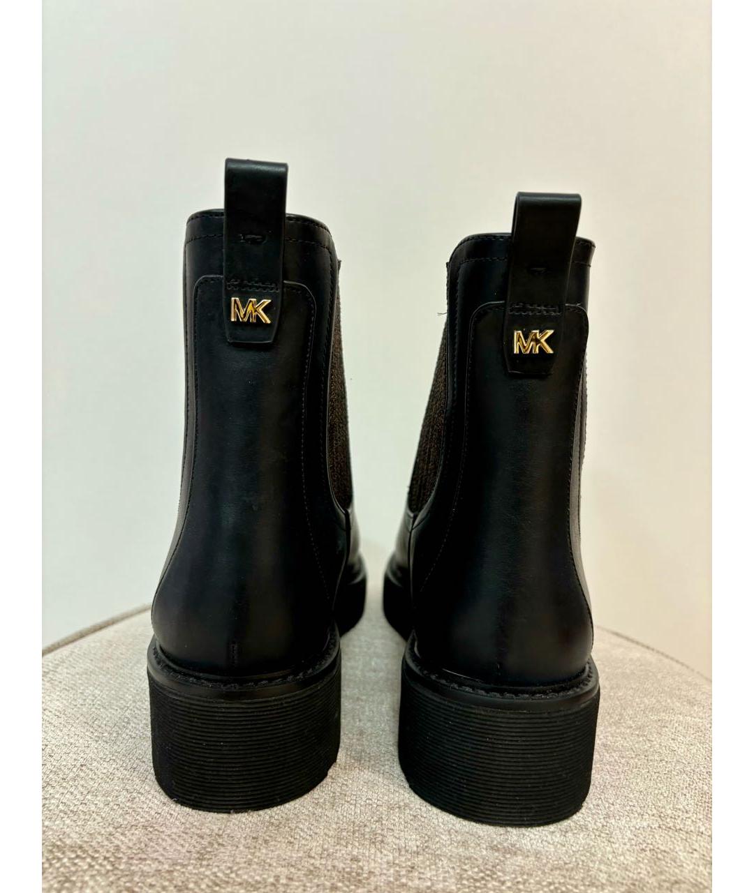MICHAEL KORS Черные кожаные ботинки, фото 3