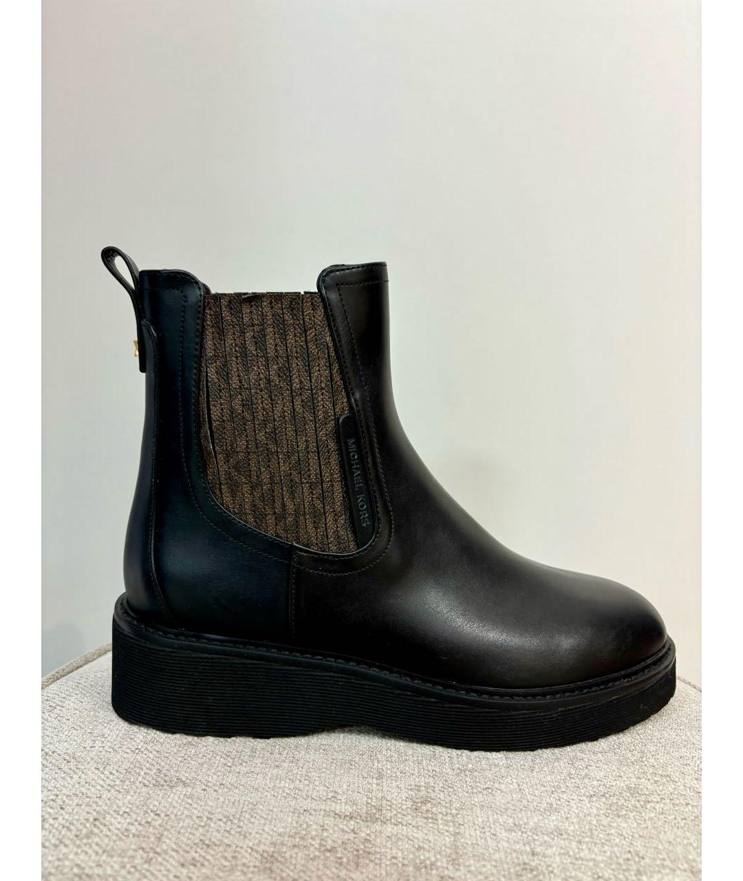 MICHAEL KORS Черные кожаные ботинки, фото 5