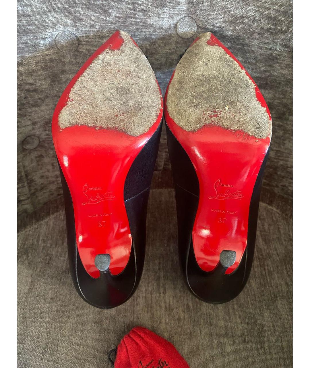 CHRISTIAN LOUBOUTIN Черные кожаные туфли, фото 6