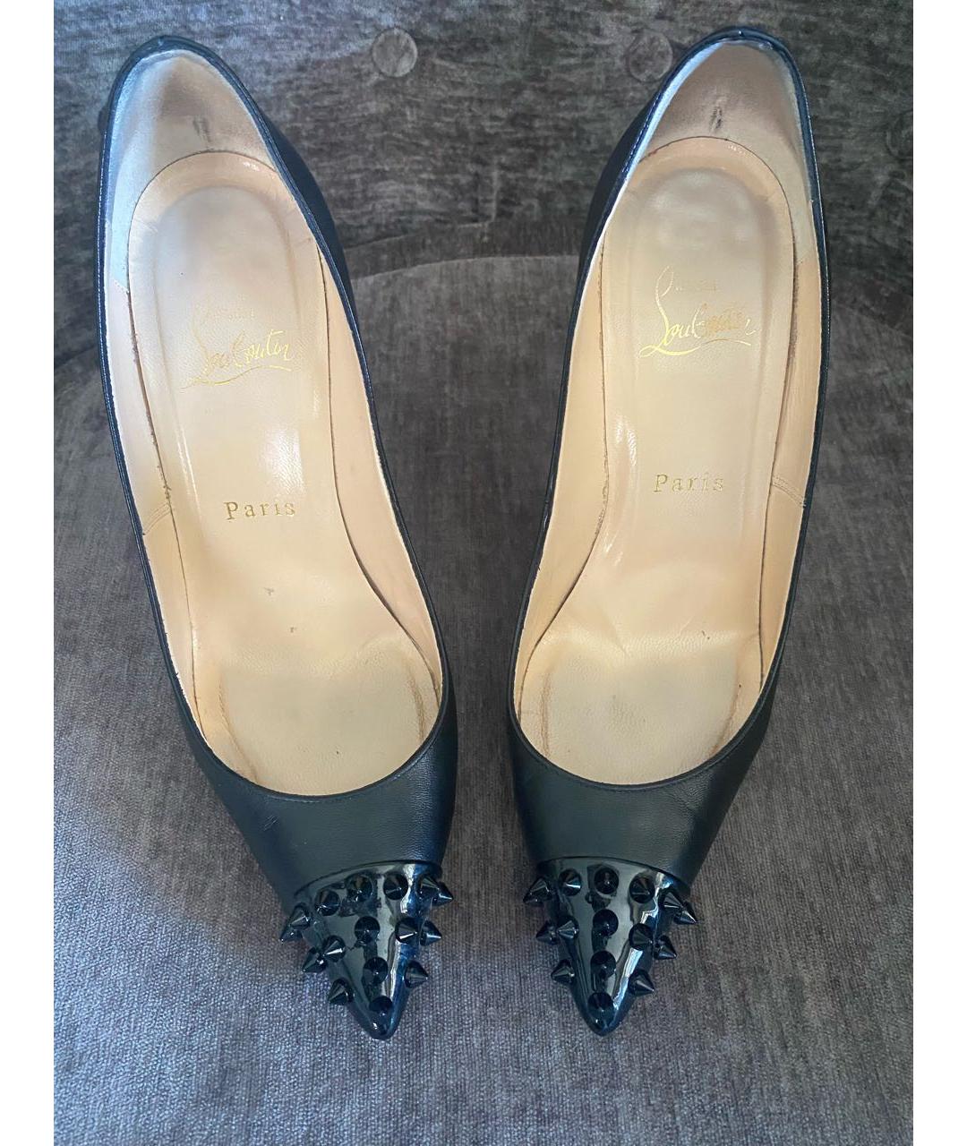 CHRISTIAN LOUBOUTIN Черные кожаные туфли, фото 5
