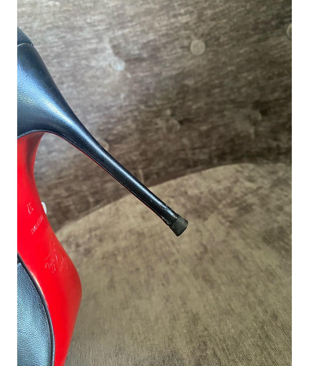CHRISTIAN LOUBOUTIN Черные кожаные туфли, фото 7