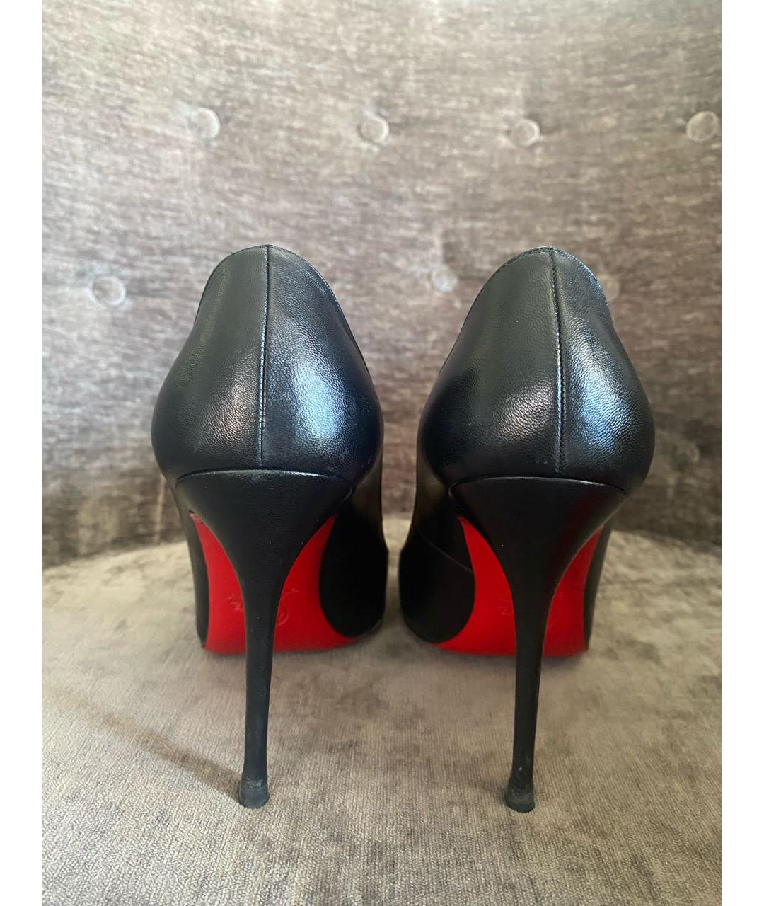 CHRISTIAN LOUBOUTIN Черные кожаные туфли, фото 4
