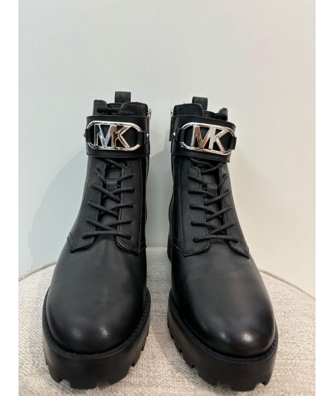 MICHAEL KORS Черные кожаные ботинки, фото 2
