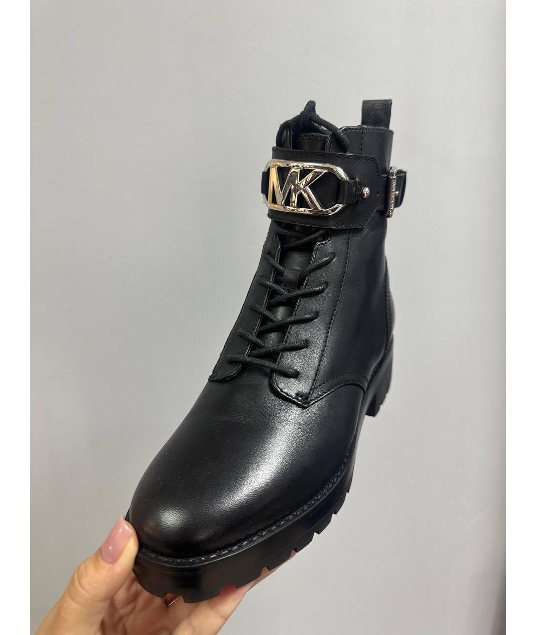 MICHAEL KORS Черные кожаные ботинки, фото 4