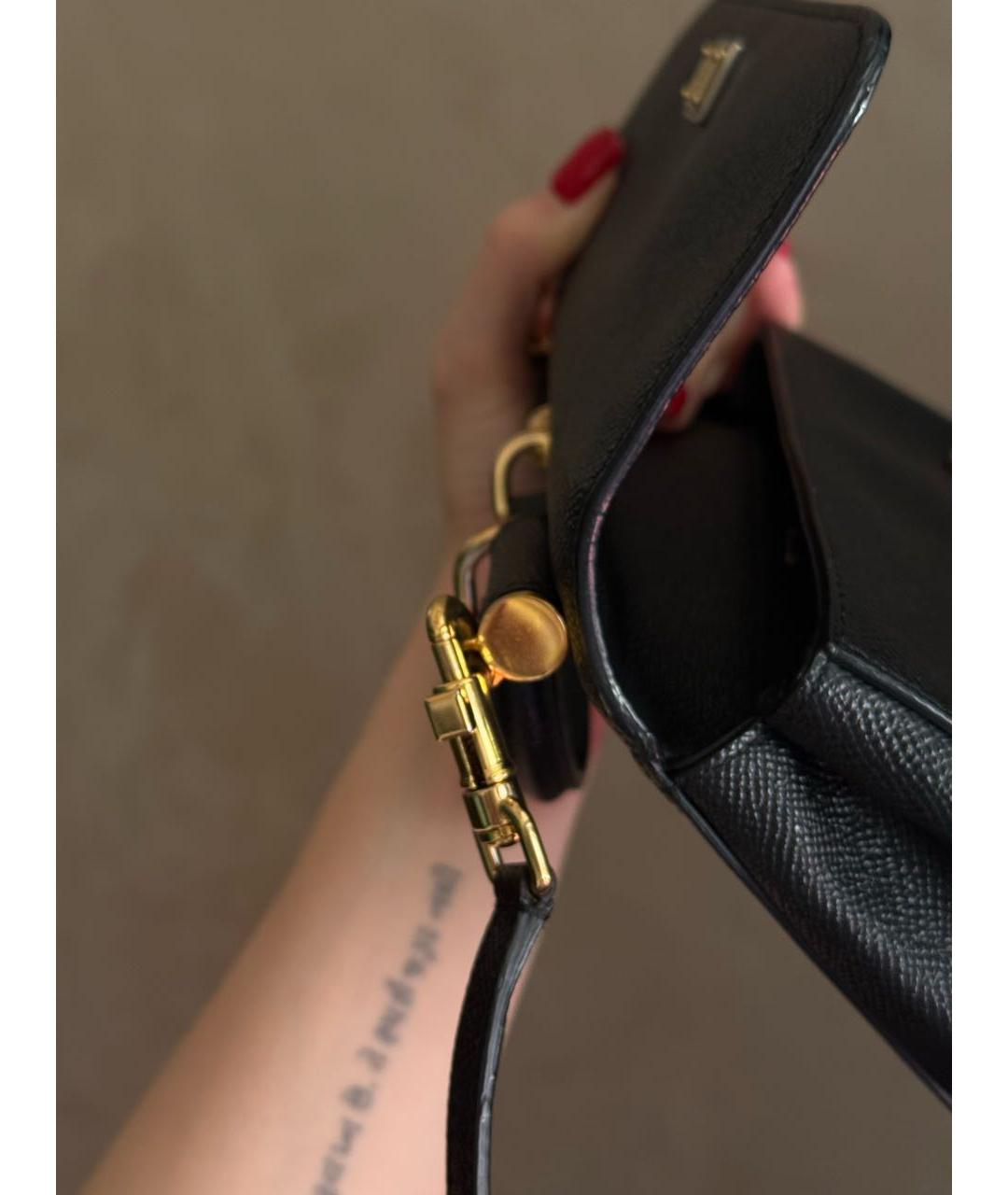 DOLCE&GABBANA Черная кожаная сумка через плечо, фото 5