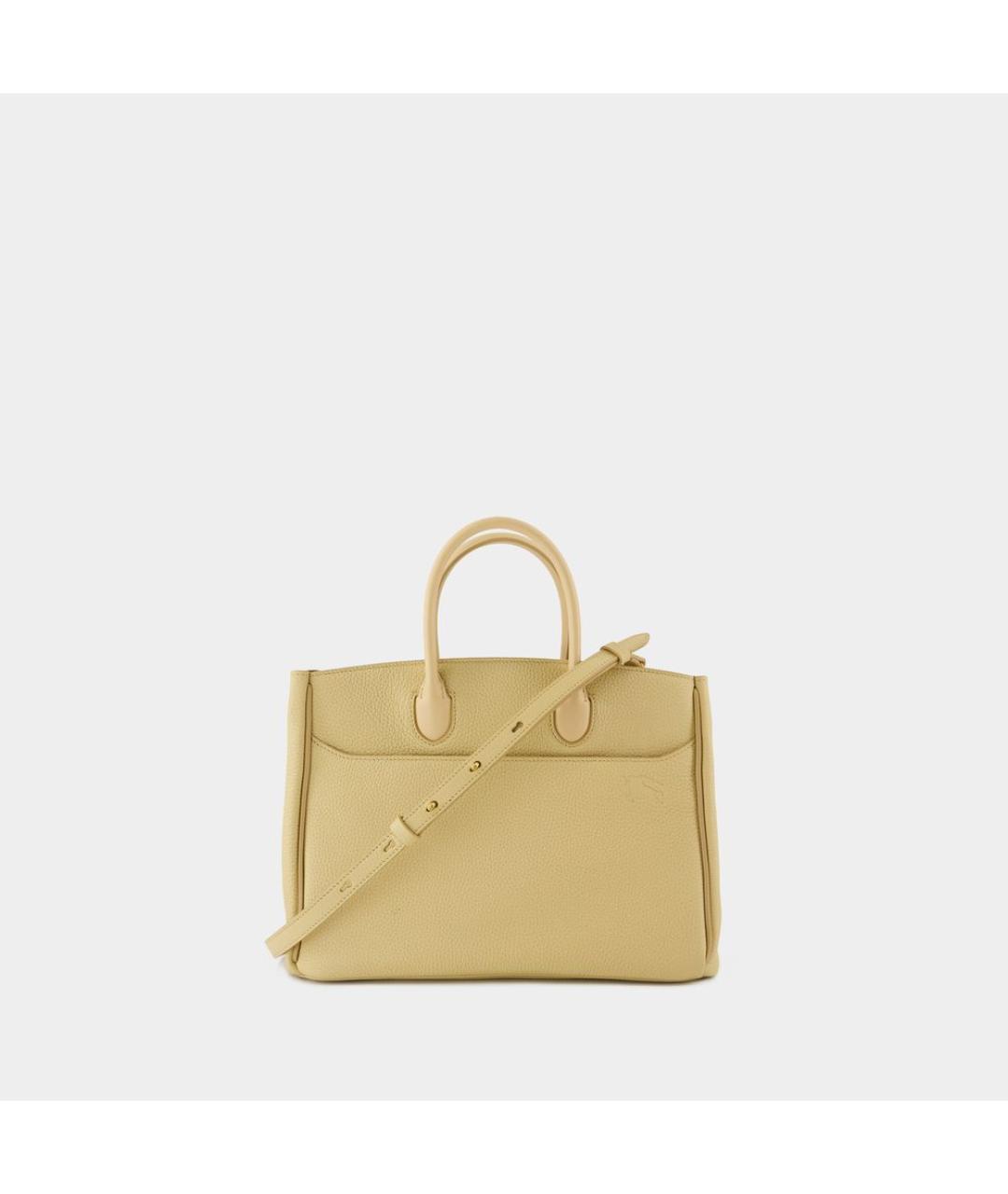 BURBERRY Желтая кожаная сумка тоут, фото 3