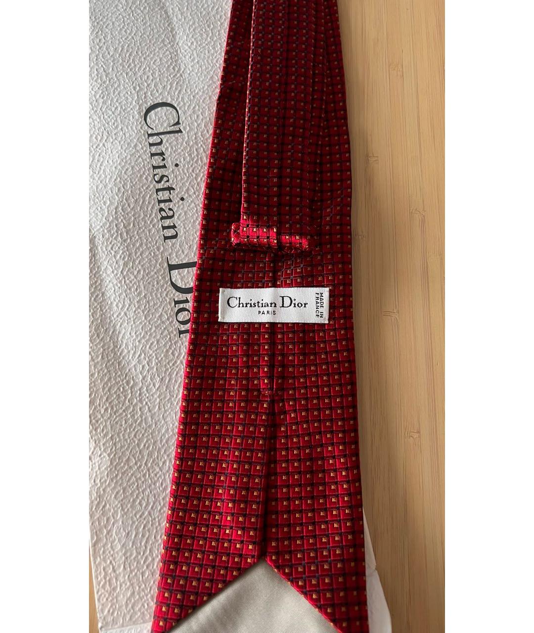 CHRISTIAN DIOR Красный шелковый галстук, фото 2