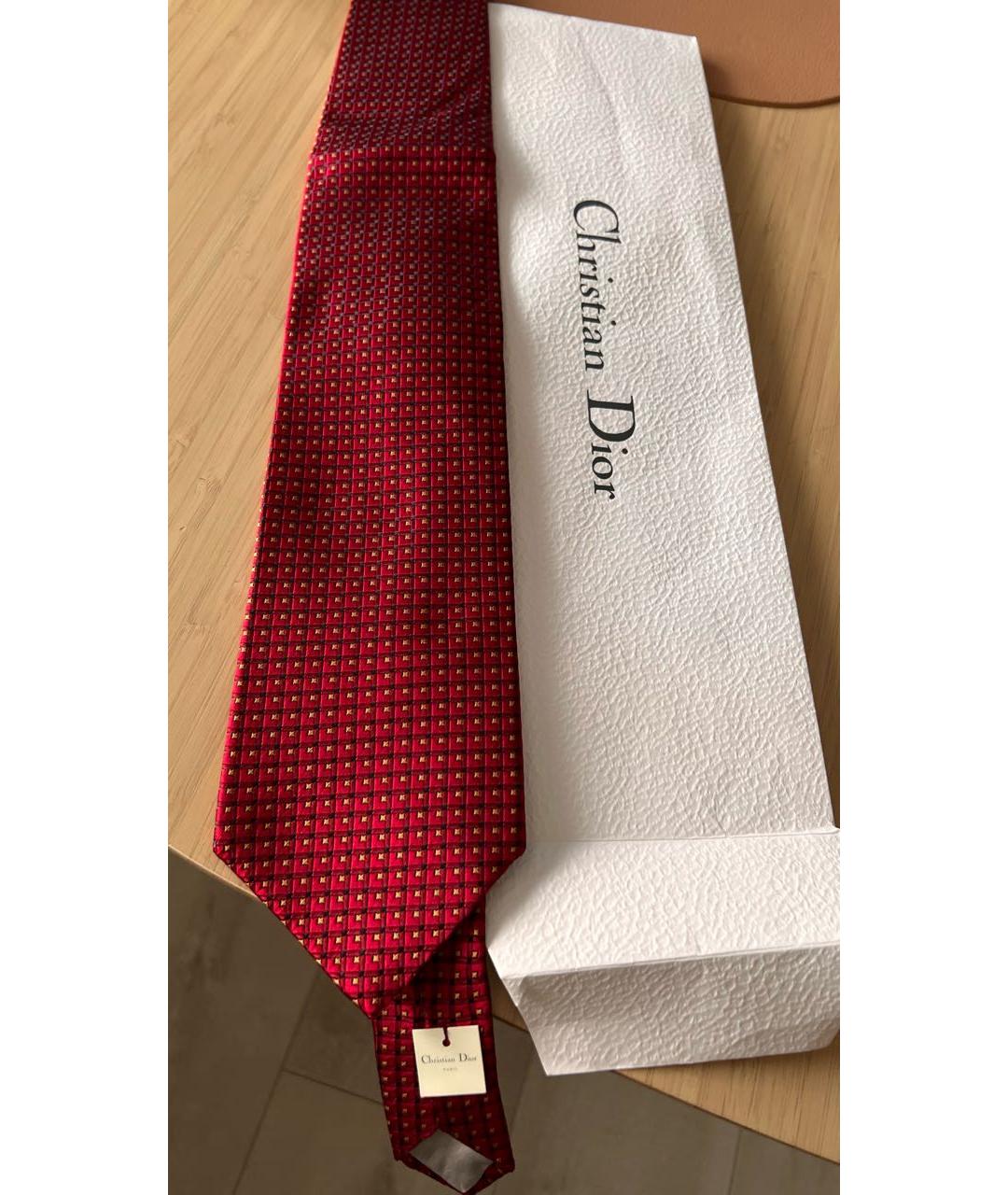 CHRISTIAN DIOR Красный шелковый галстук, фото 5