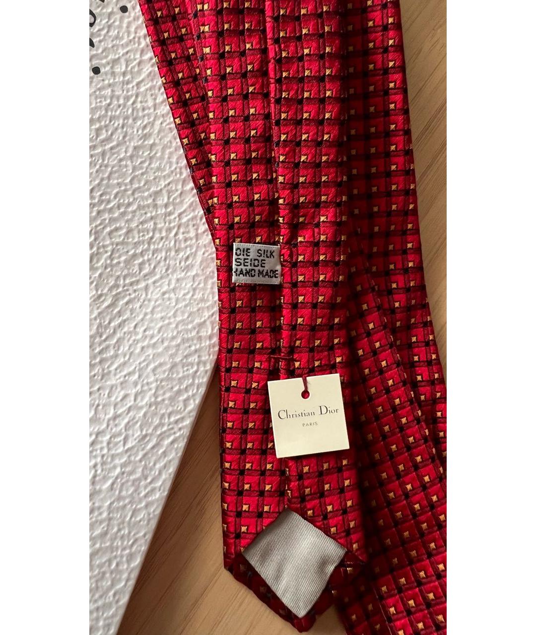 CHRISTIAN DIOR Красный шелковый галстук, фото 3