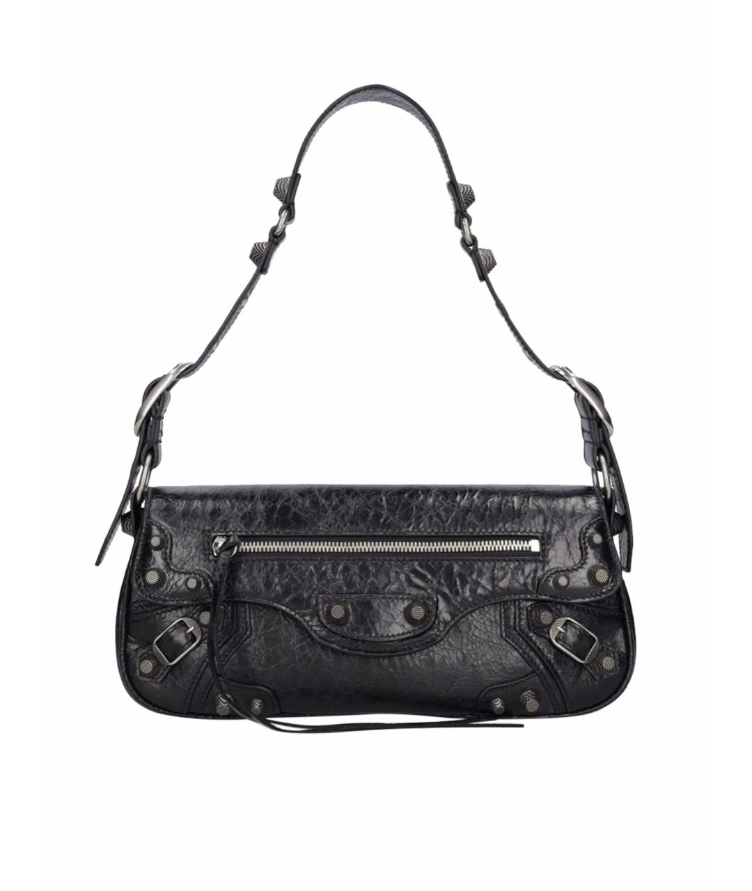 BALENCIAGA Черная кожаная сумка с короткими ручками, фото 1
