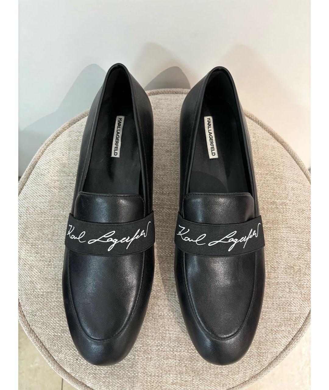 KARL LAGERFELD Черные кожаные лоферы, фото 3