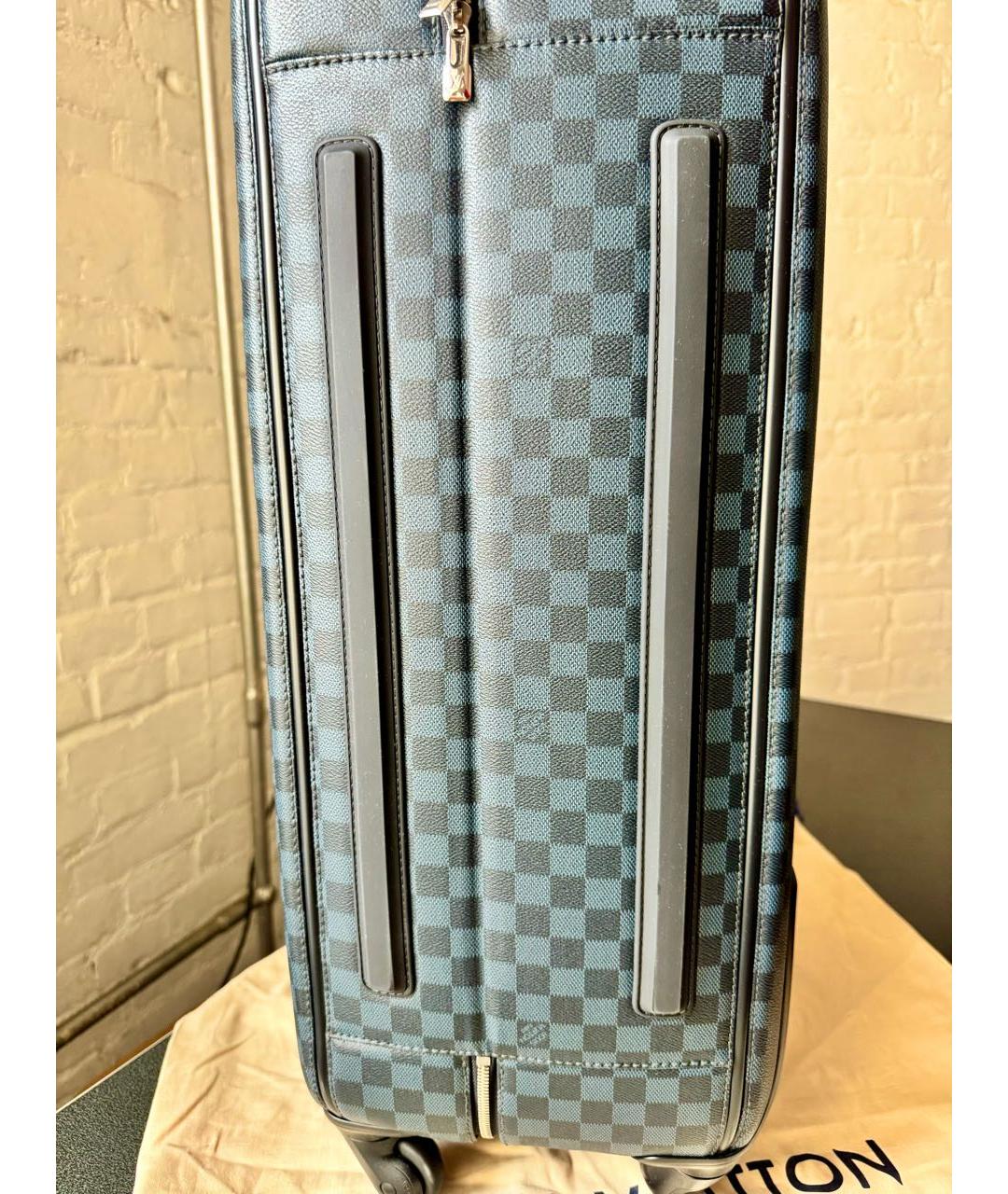 LOUIS VUITTON Черный кожаный чемодан, фото 8