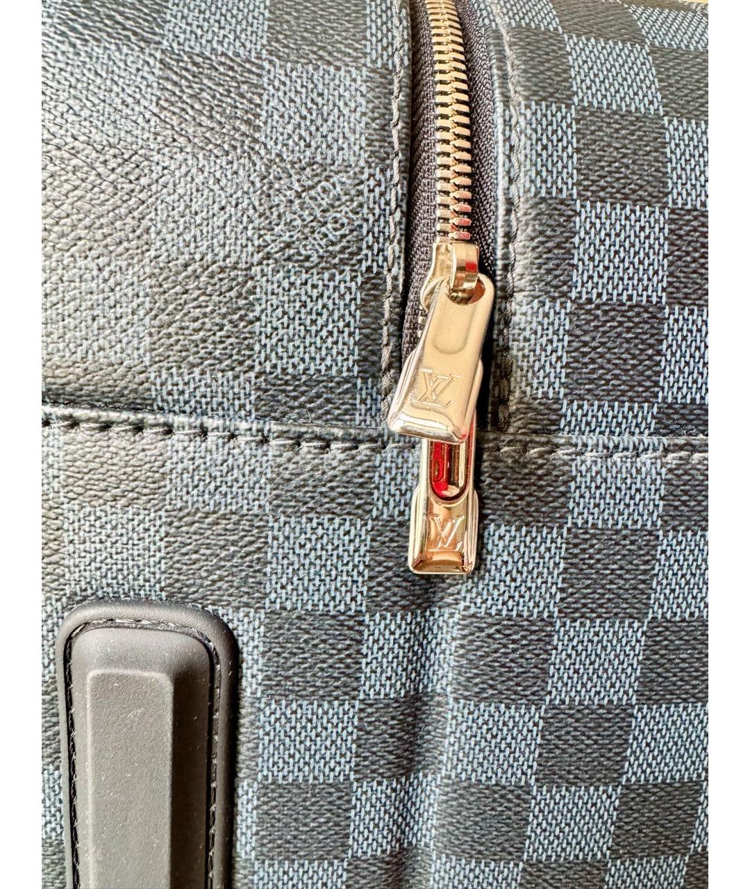 LOUIS VUITTON Черный кожаный чемодан, фото 7