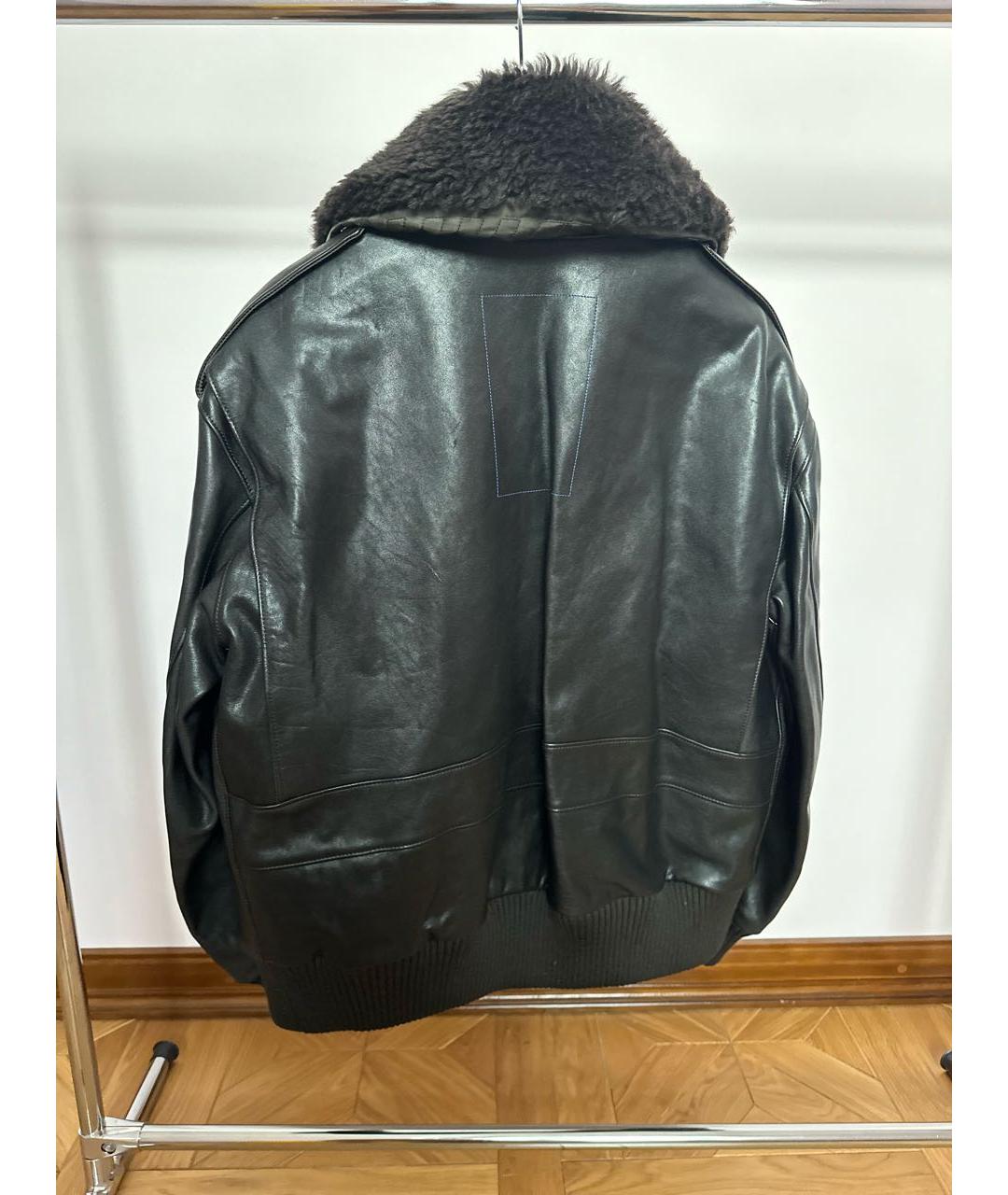 BURBERRY Черная кожаная куртка, фото 2