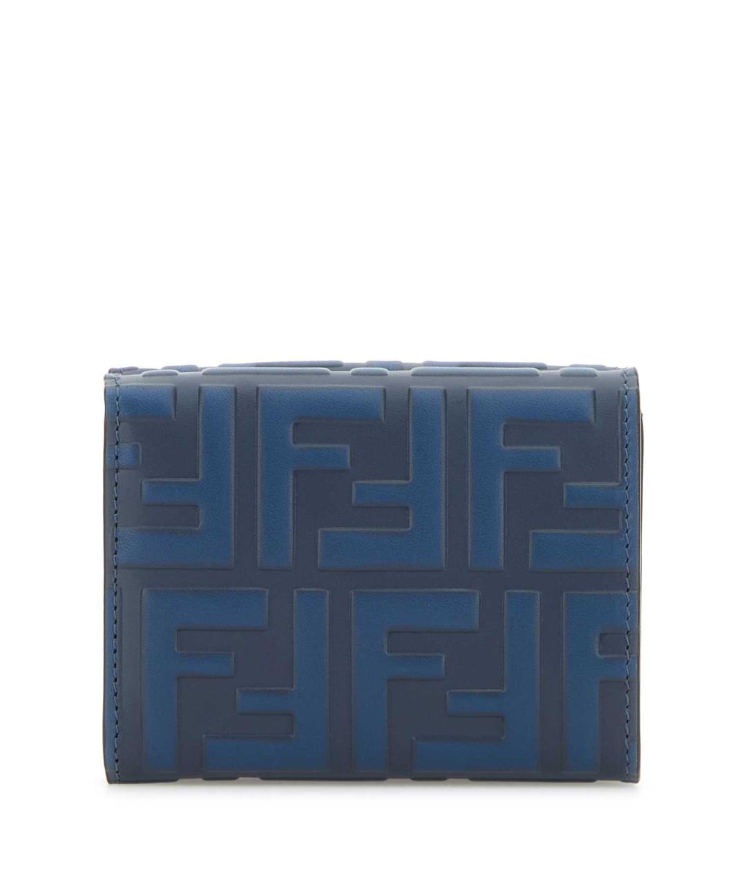 FENDI Синий кожаный кошелек, фото 3