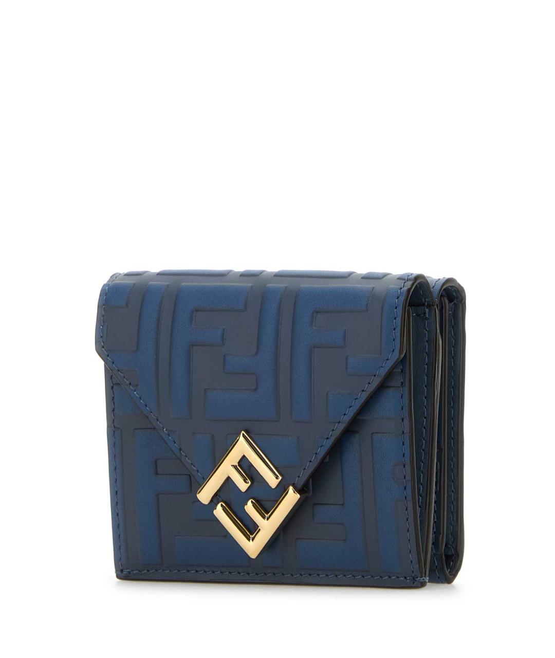 FENDI Синий кожаный кошелек, фото 2