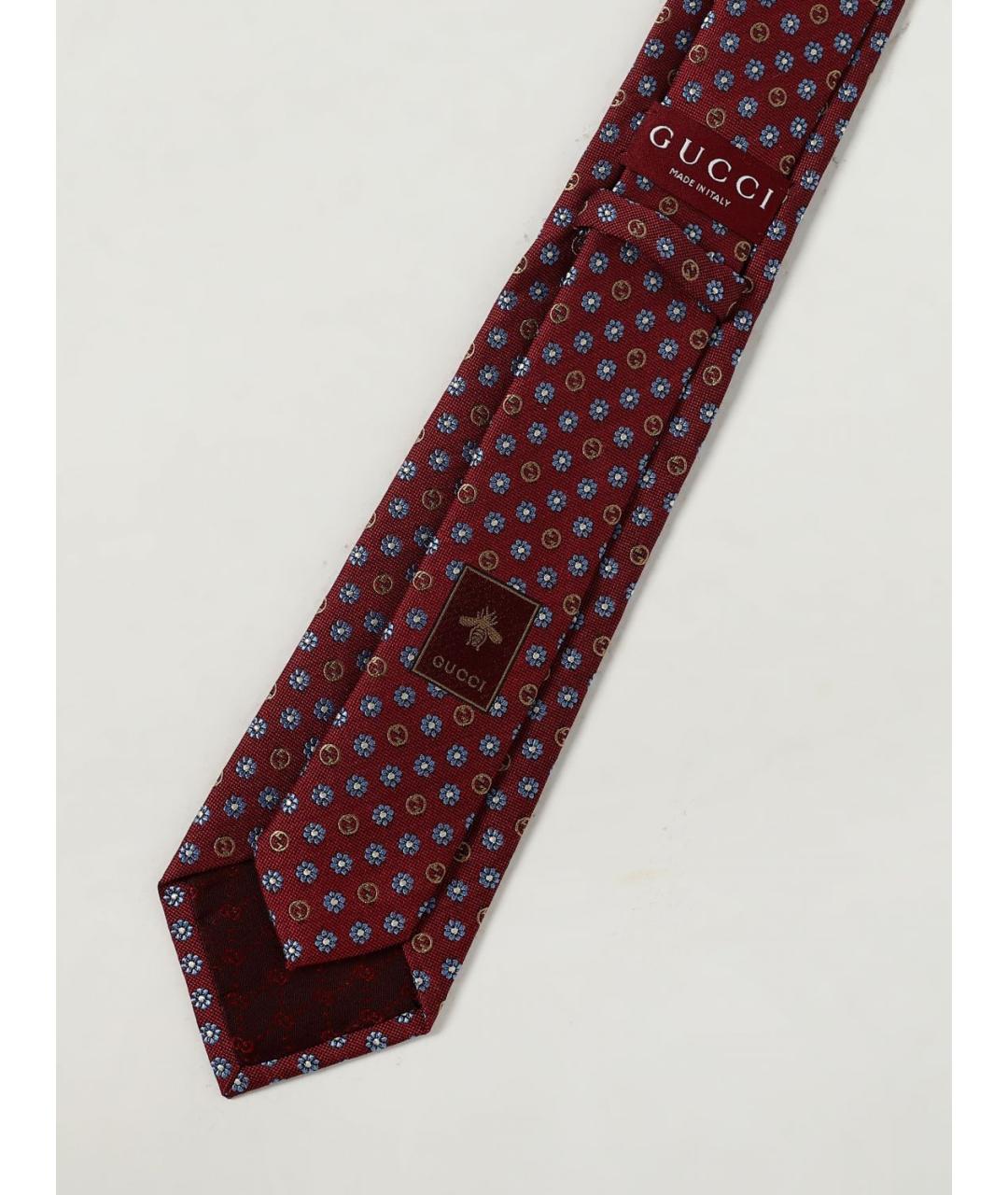 GUCCI Бордовый галстук, фото 2