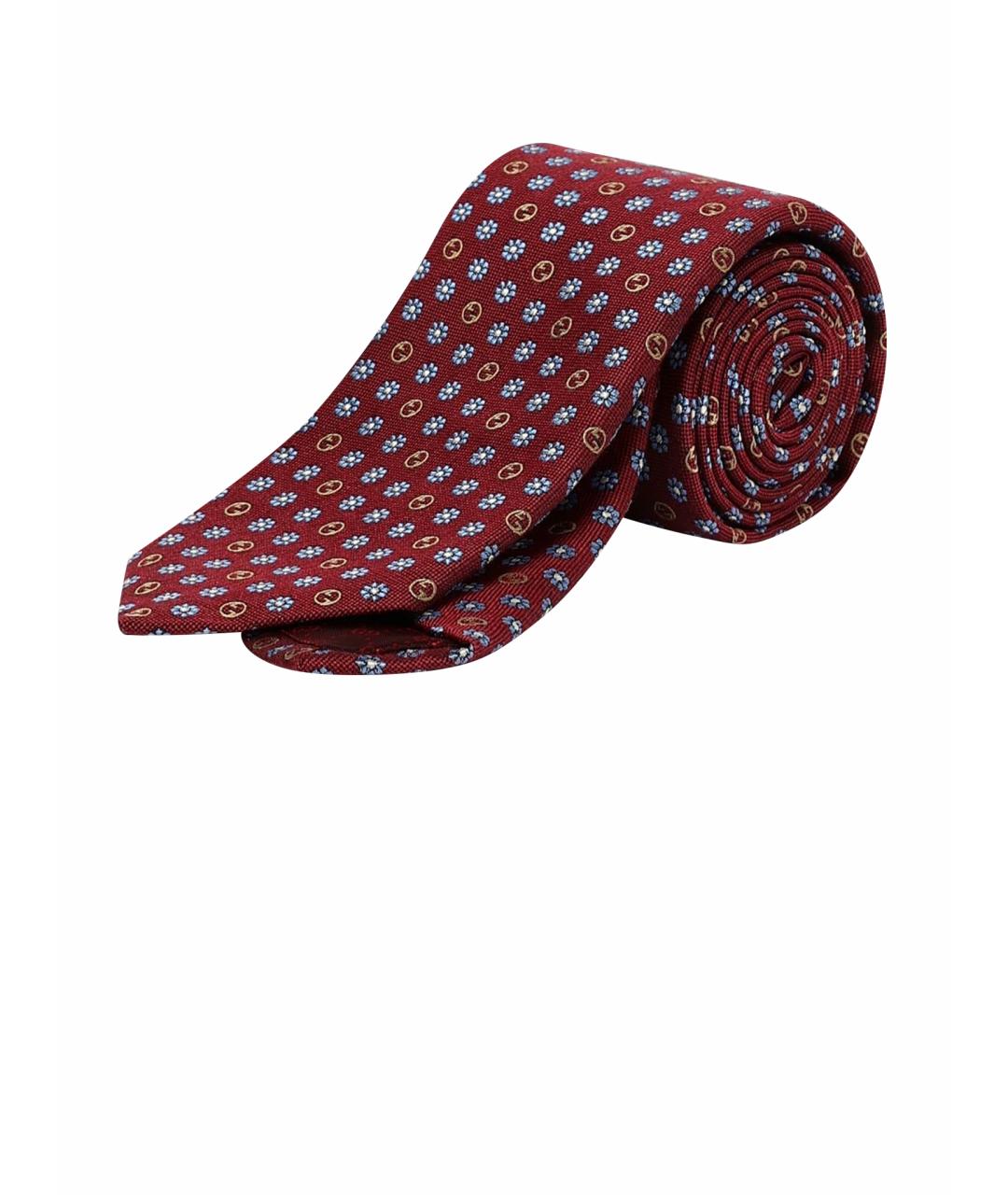 GUCCI Бордовый галстук, фото 1