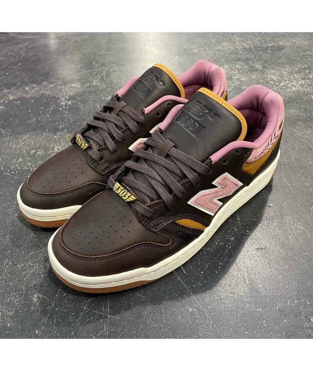 NEW BALANCE Коричневые кожаные кеды, фото 3