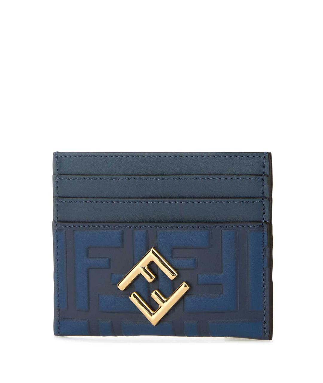 FENDI Темно-синий кожаный кардхолдер, фото 2