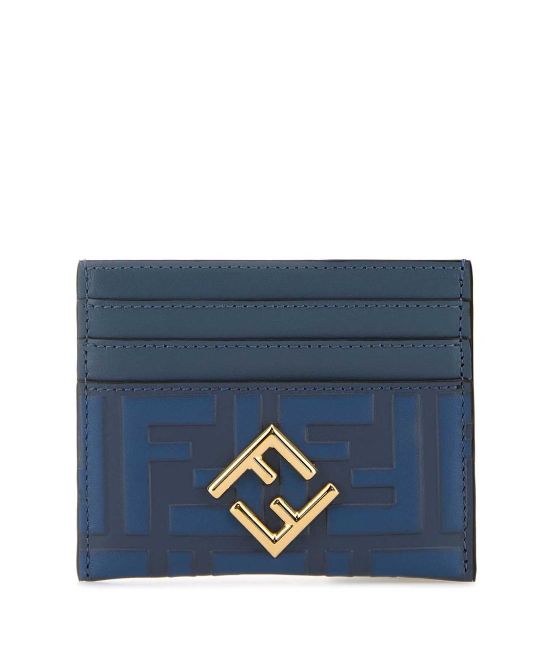 FENDI Темно-синий кожаный кардхолдер, фото 1