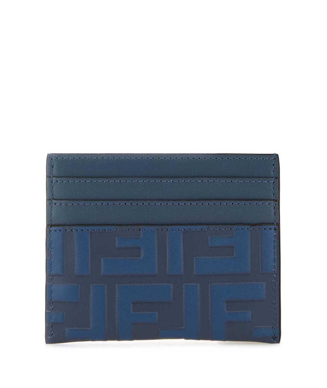FENDI Темно-синий кожаный кардхолдер, фото 3