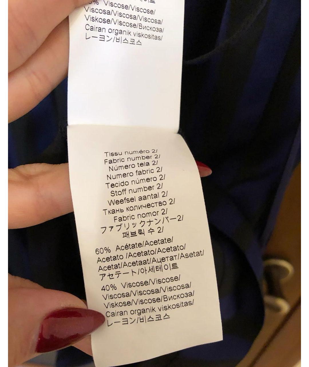 KENZO Темно-синее ацетатное повседневное платье, фото 7