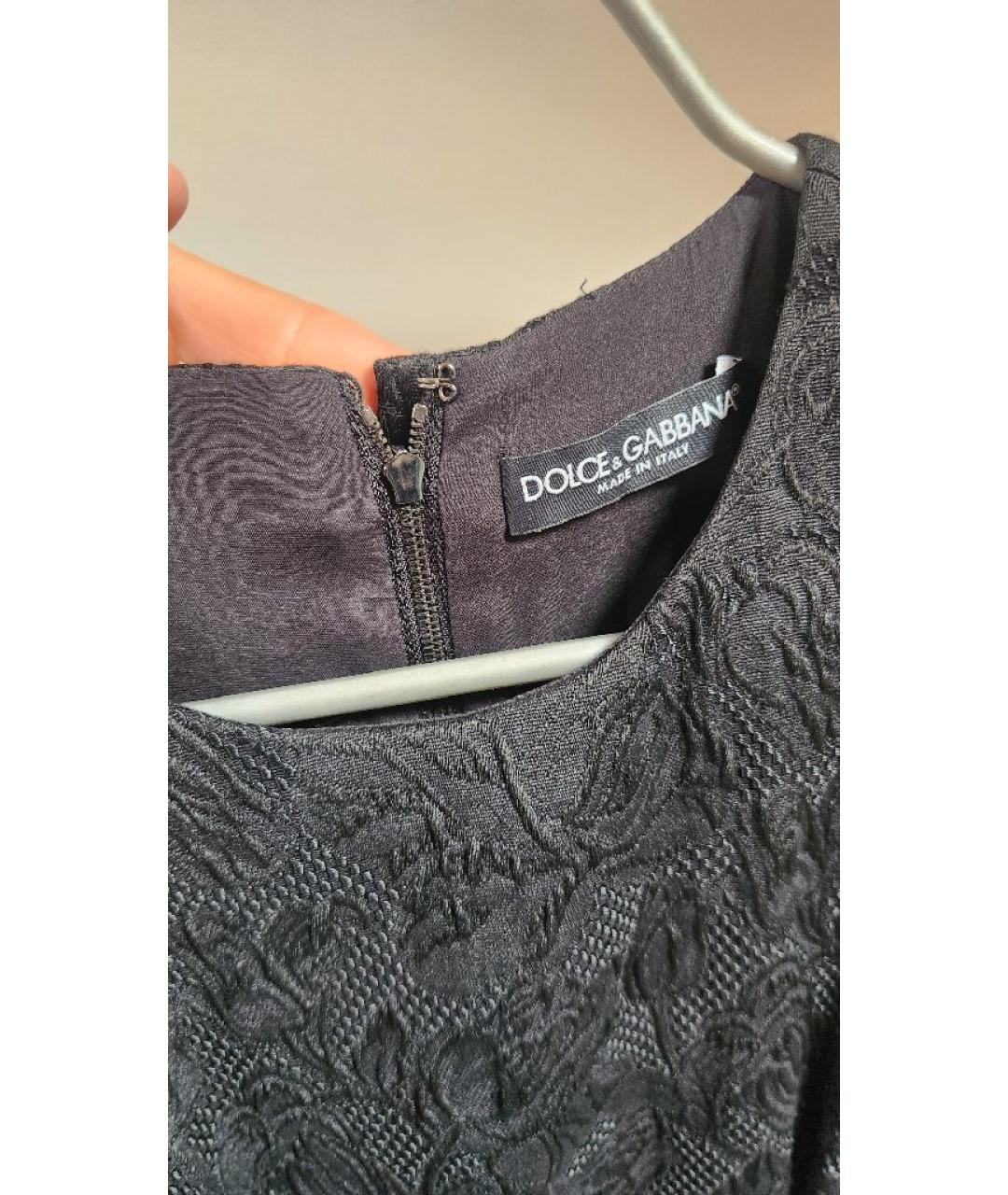 DOLCE&GABBANA Черное полиэстеровое коктейльное платье, фото 3
