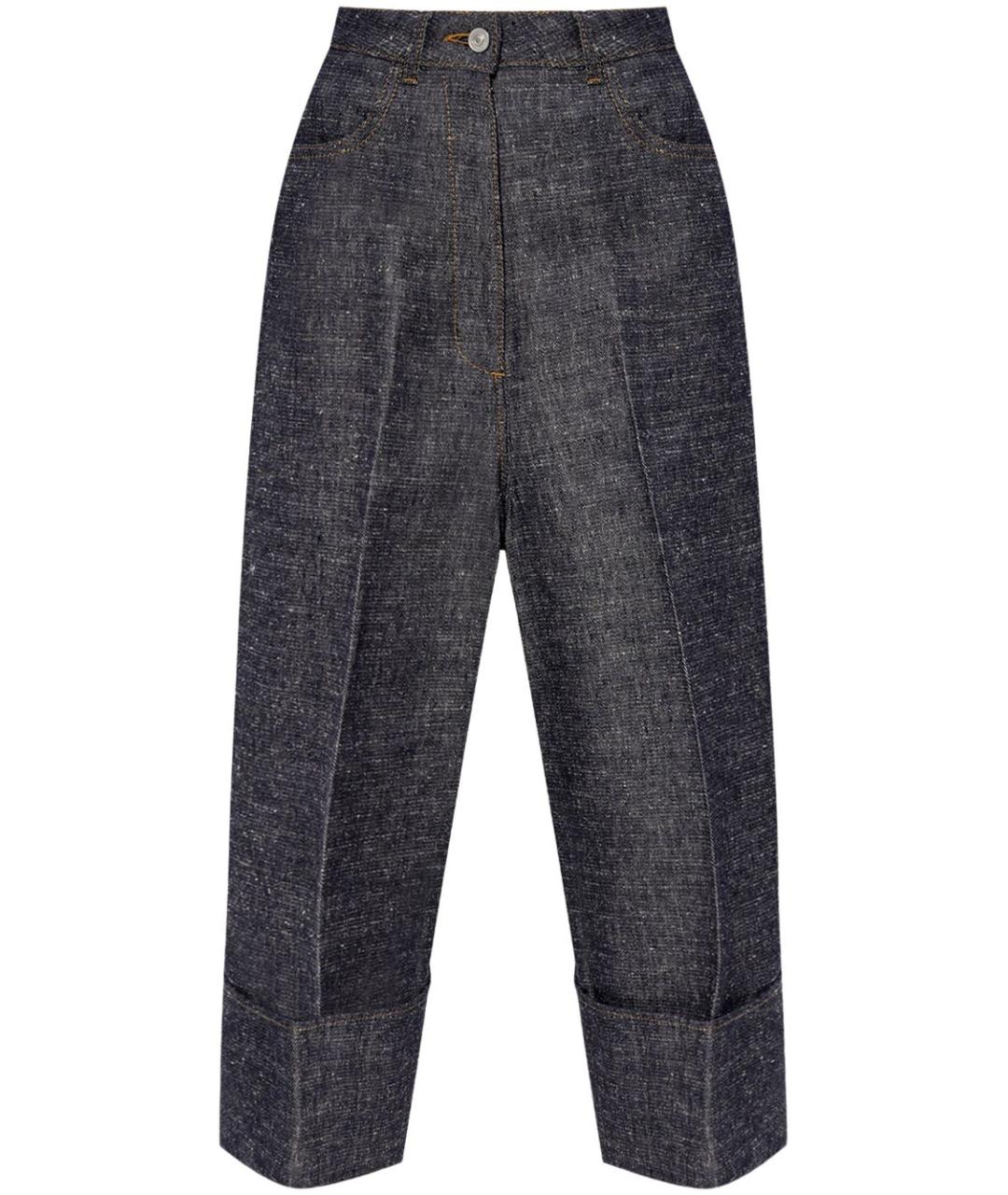 GIVENCHY Темно-синие льняные прямые брюки, фото 1