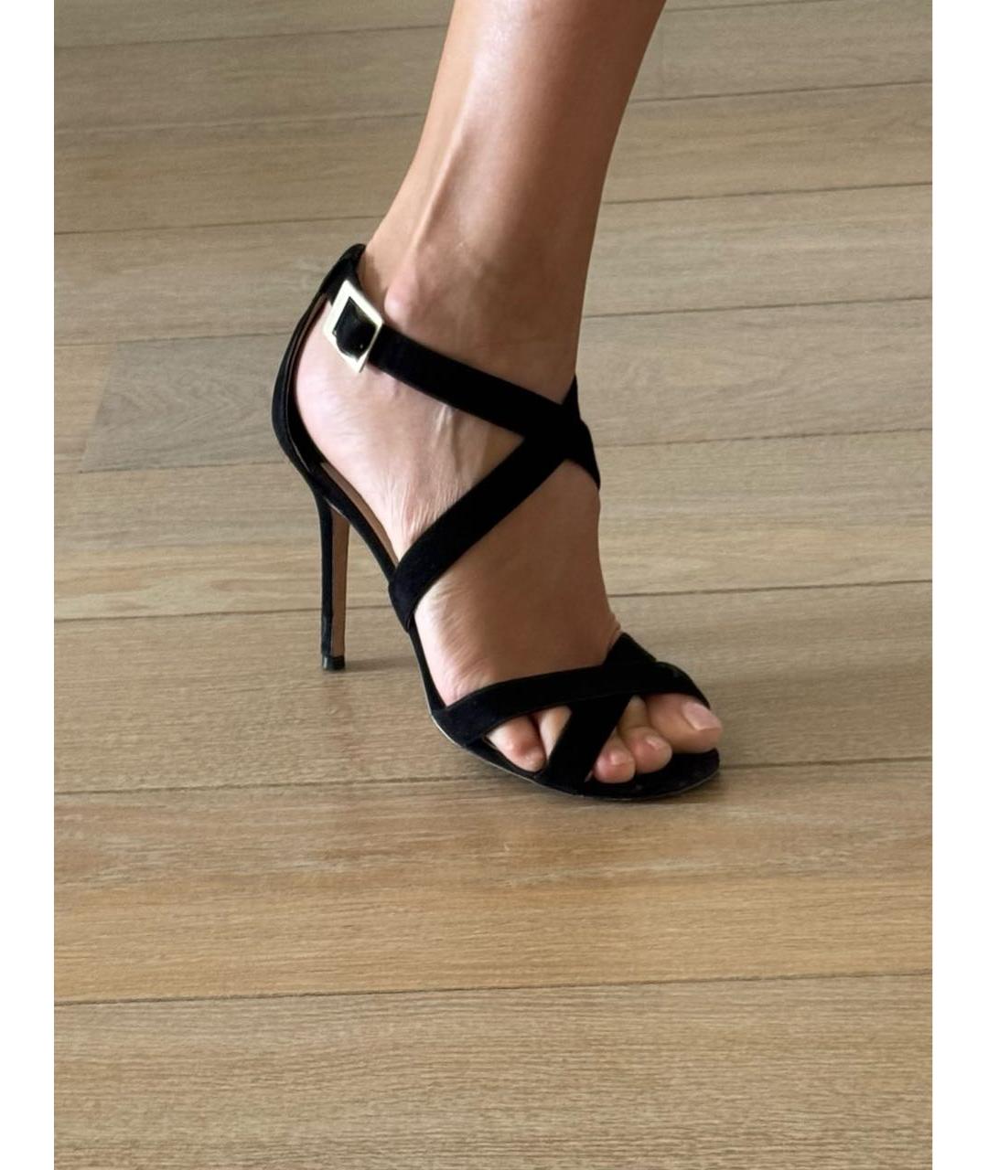 JIMMY CHOO Черные замшевые босоножки, фото 4