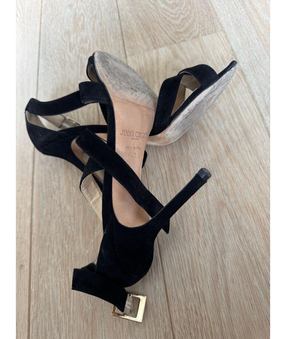 JIMMY CHOO Черные замшевые босоножки, фото 5