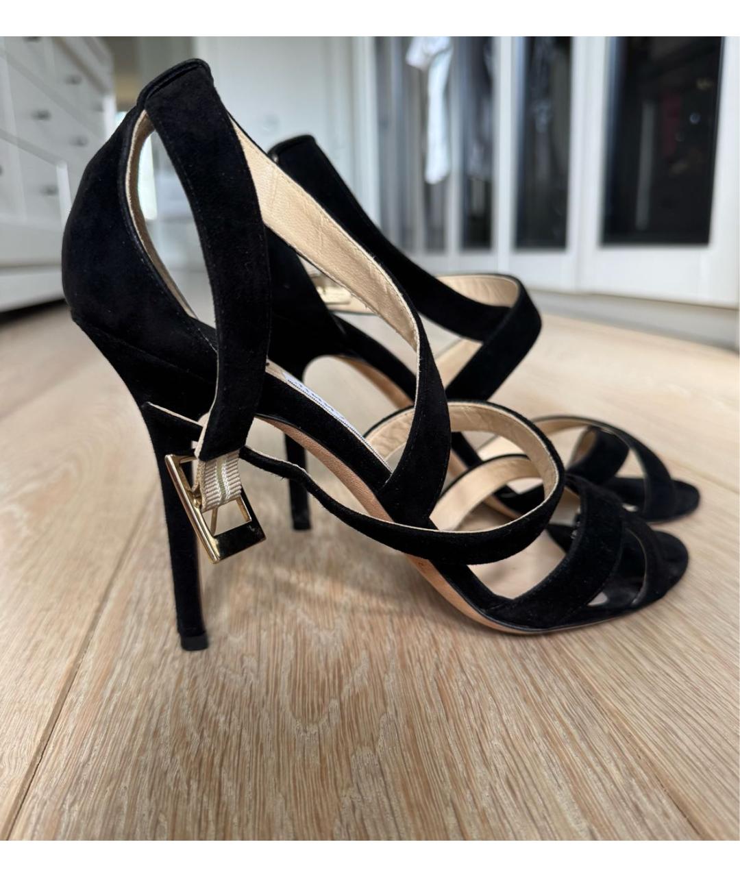 JIMMY CHOO Черные замшевые босоножки, фото 7