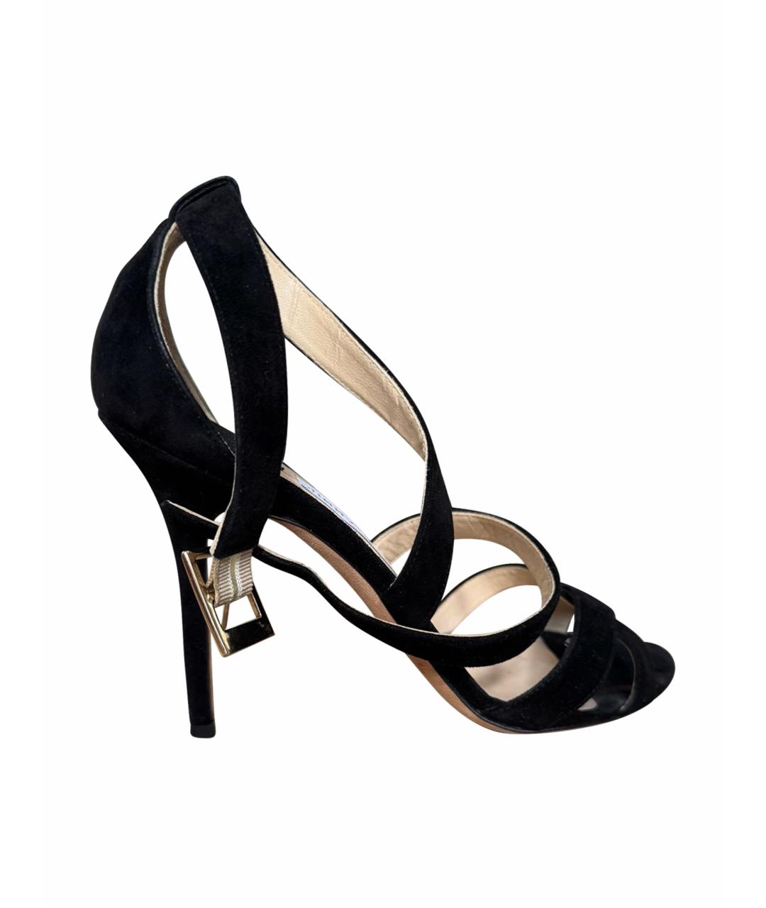 JIMMY CHOO Черные замшевые босоножки, фото 1