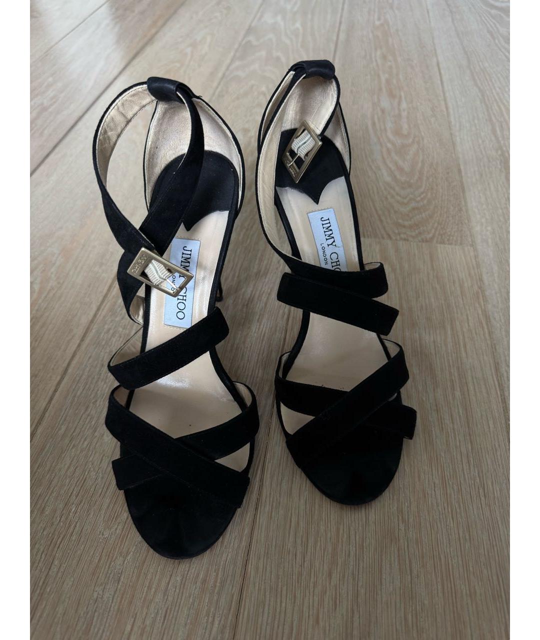 JIMMY CHOO Черные замшевые босоножки, фото 2
