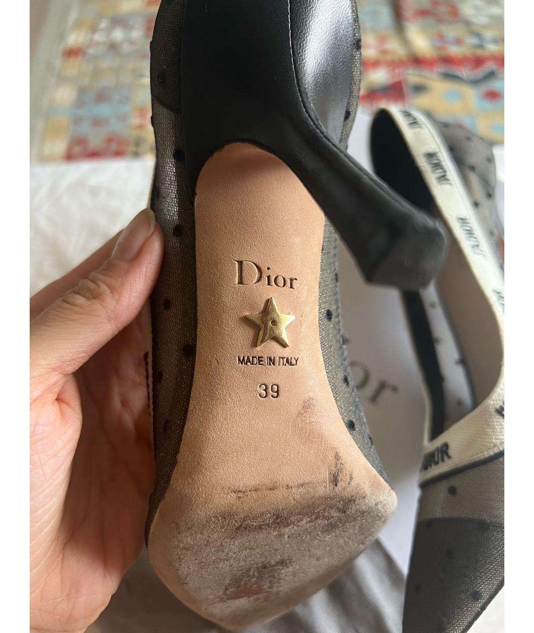 CHRISTIAN DIOR Черные текстильные туфли, фото 6