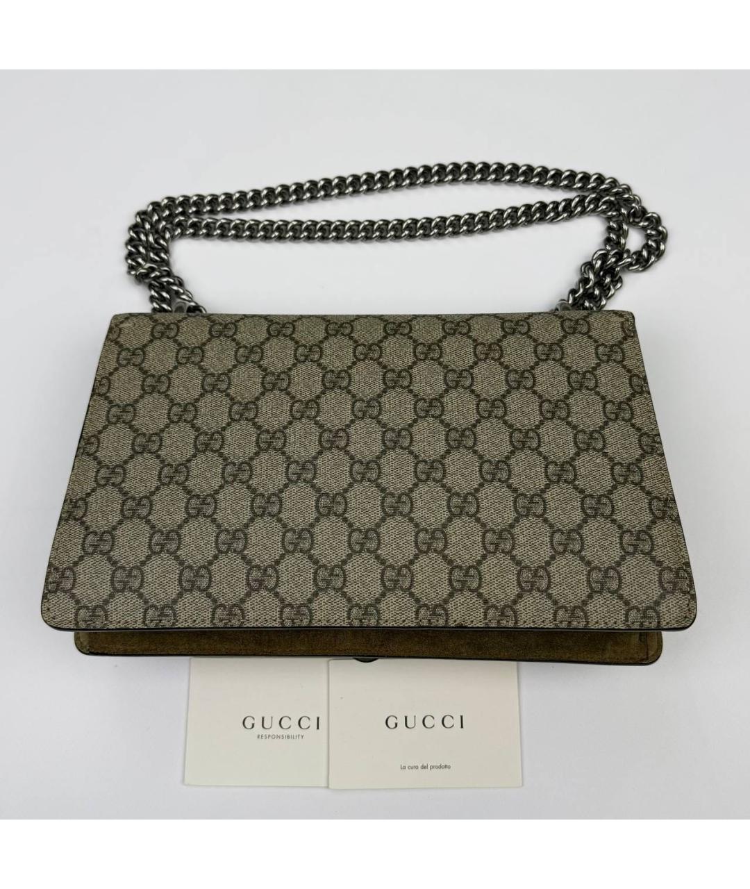 GUCCI Бежевая кожаная сумка через плечо, фото 2