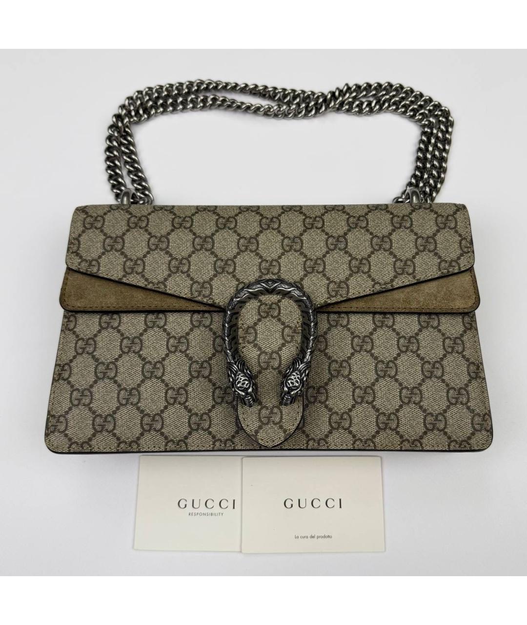 GUCCI Бежевая кожаная сумка через плечо, фото 9