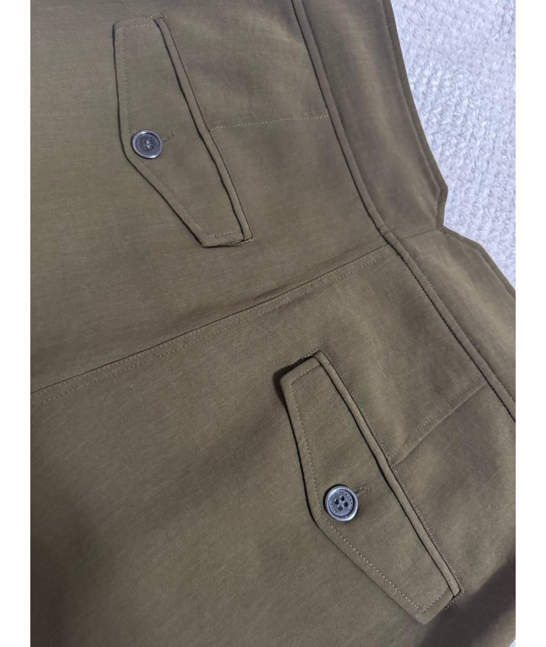 BURBERRY Хаки полиэстеровые брюки широкие, фото 6
