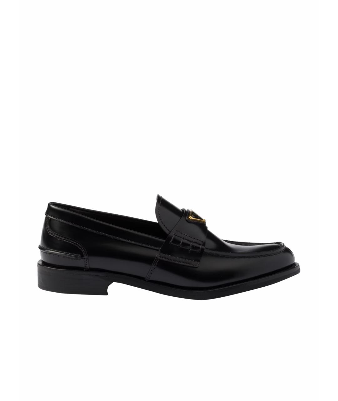 PRADA Черные кожаные лоферы, фото 1