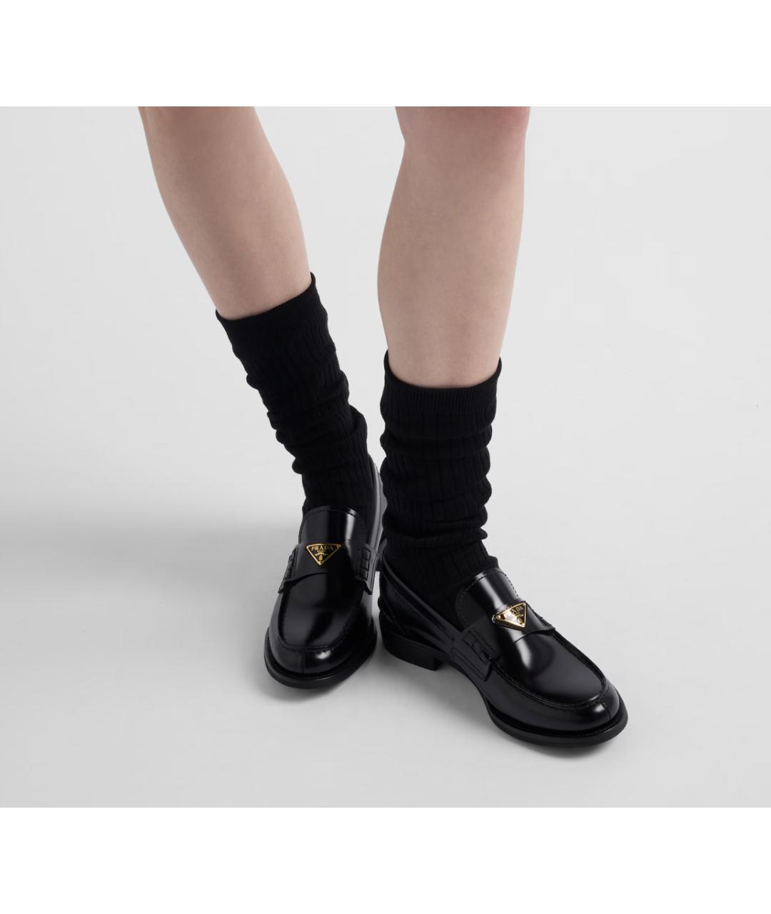 PRADA Черные кожаные лоферы, фото 4