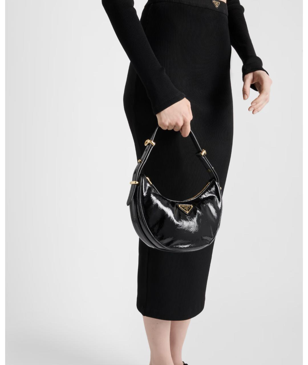PRADA Черная вискозная юбка миди, фото 3