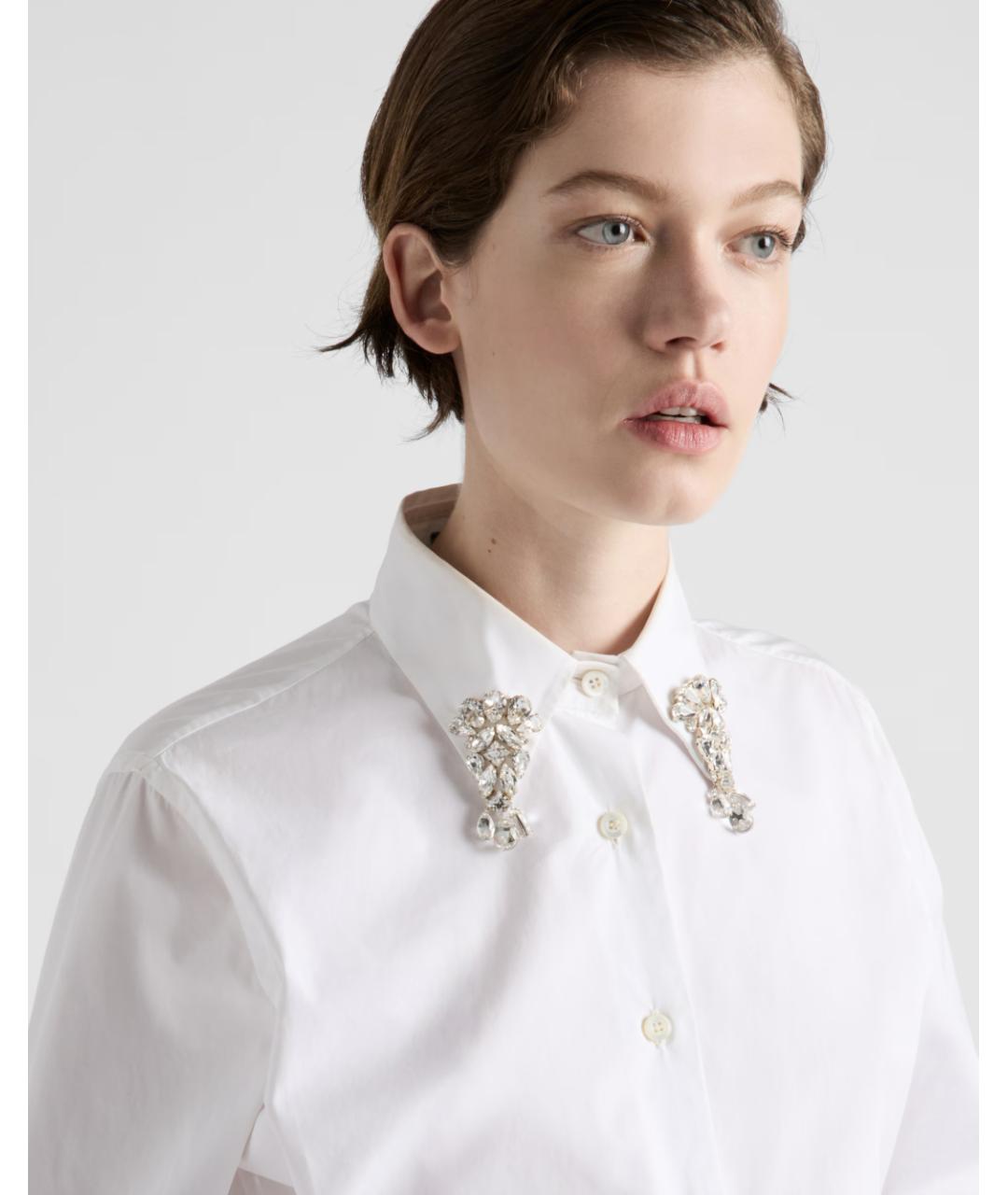 PRADA Белая хлопковая рубашка, фото 3