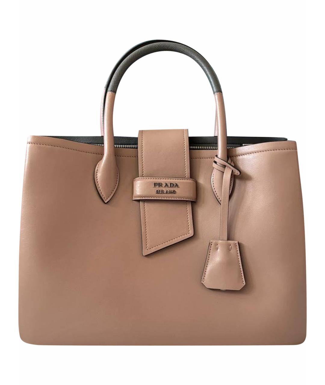 PRADA Бежевая кожаная сумка тоут, фото 1