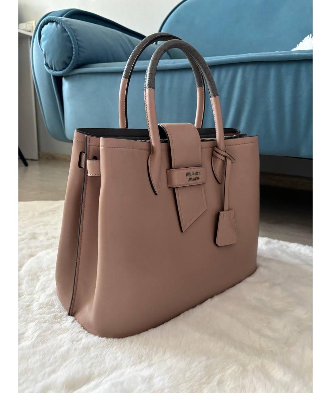 PRADA Бежевая кожаная сумка тоут, фото 2
