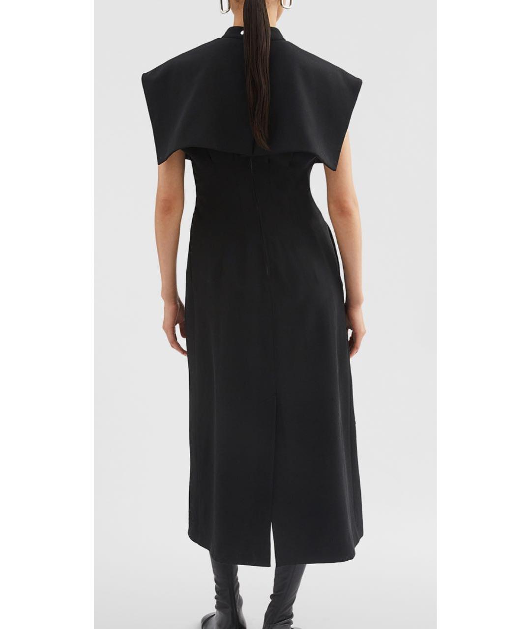 JIL SANDER Черное шелковое вечернее платье, фото 2