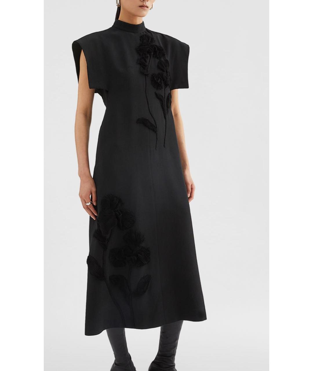 JIL SANDER Черное шелковое вечернее платье, фото 3