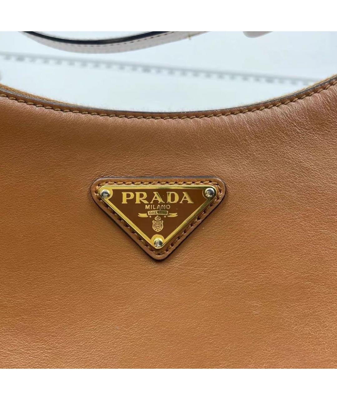 PRADA Коричневая кожаная сумка через плечо, фото 4