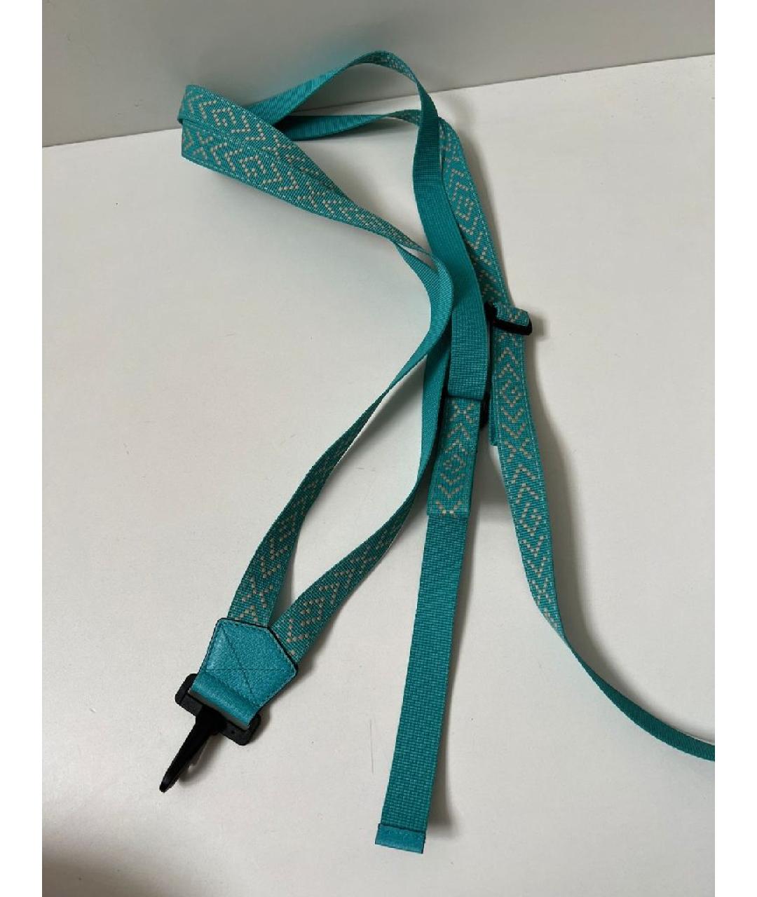 GUCCI Голубая шелковая поясная сумка, фото 5