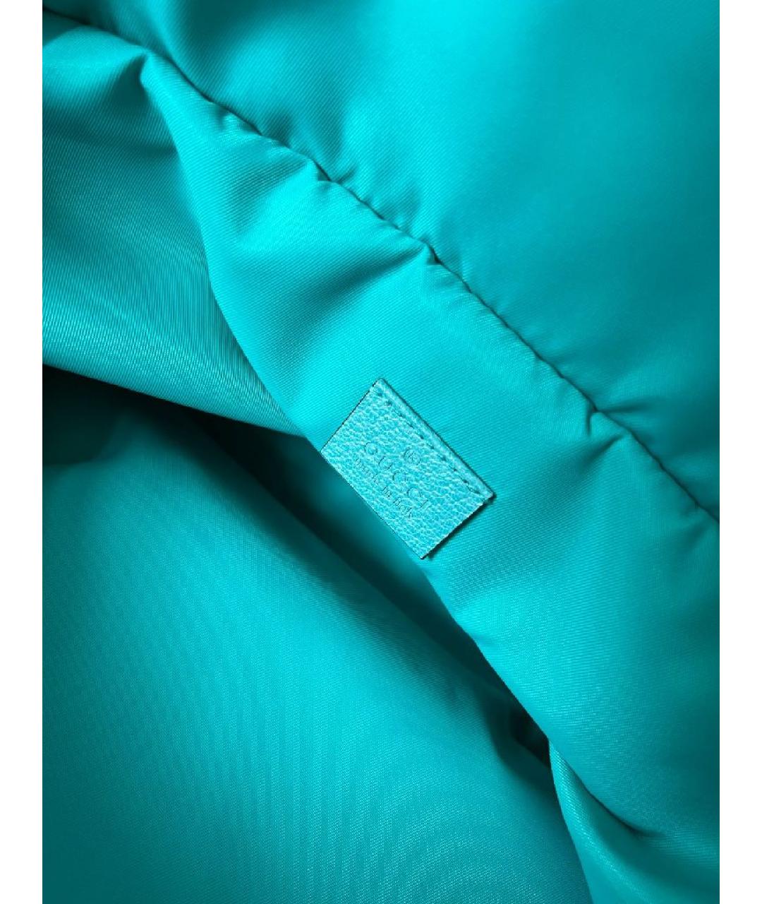 GUCCI Голубая шелковая поясная сумка, фото 7