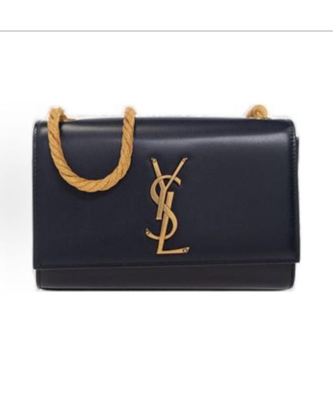 SAINT LAURENT Темно-синяя кожаная сумка через плечо, фото 2